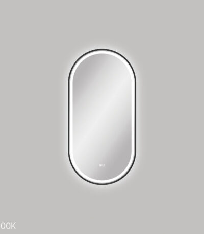 Empire LED Matte Black Framed Mirror, 450 x 900mm