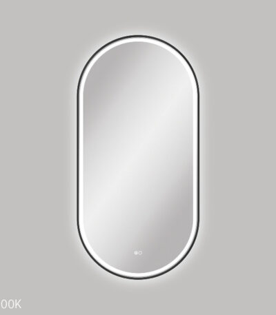Empire LED Matte Black Framed Mirror, 600 x 1200mm