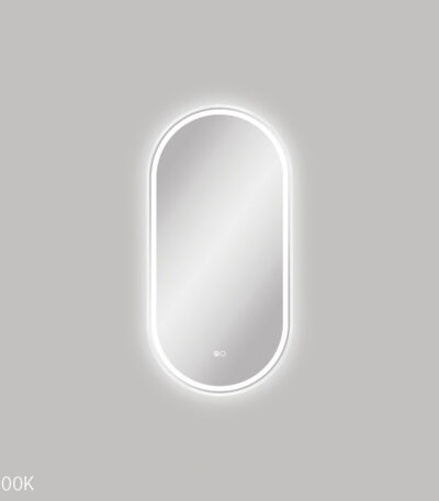 Empire LED Matte White Framed Mirror, 450 x 900mm