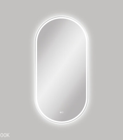 Empire LED Matte White Framed Mirror, 600 x 1200mm