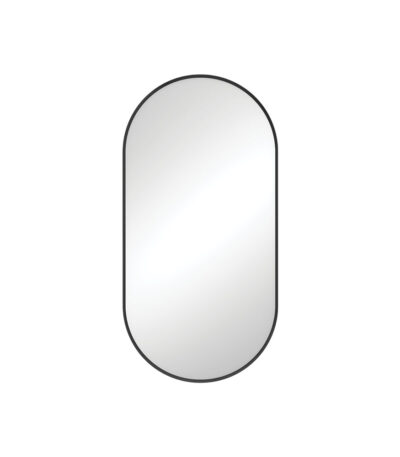 Empire Matte Black Framed Mirror, 450 x 900mm