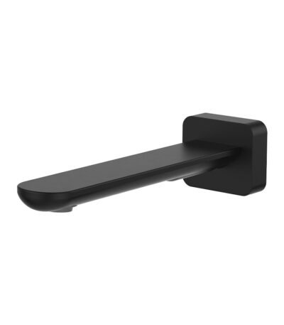 Empire Slim Basin/Bath Outlet, Square Plate, 180mm, Matte Black