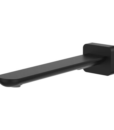 Empire Slim Basin/Bath Outlet, Square Plate, 220mm, Matte Black