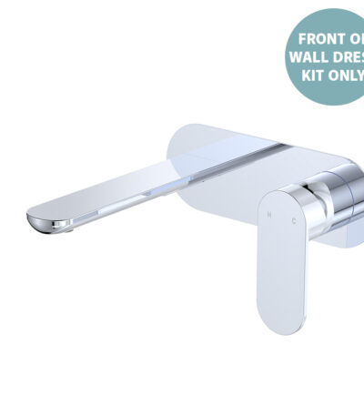 Empire Slim Basin/Bath Wall Mixer Set Dress Kit, Oval Plate, 160mm Outlet, Chrome