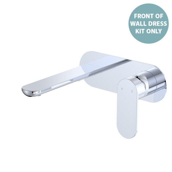 Empire Slim Basin/Bath Wall Mixer Set Dress Kit, Oval Plate, 160mm Outlet, Chrome