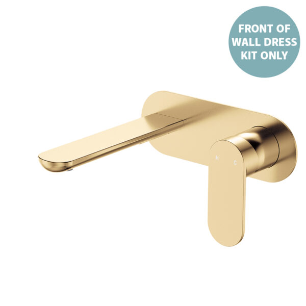 Empire Slim Basin/Bath Wall Mixer Set Dress Kit, Oval Plate, 160mm Outlet, Urban Brass
