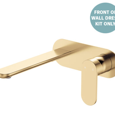 Empire Slim Basin/Bath Wall Mixer Set Dress Kit, Oval Plate, 200mm Outlet, Urban Brass