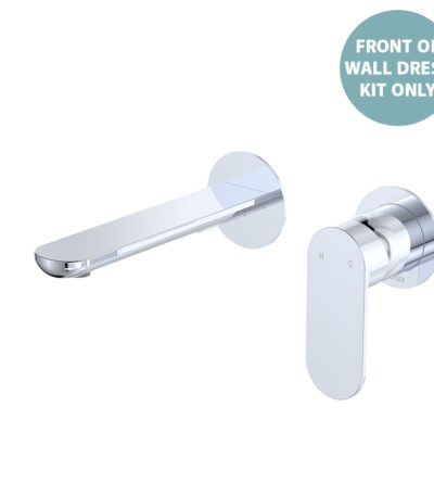 Empire Slim Basin/Bath Wall Mixer Set Dress Kit, Round Plates, 160mm Outlet, Chrome