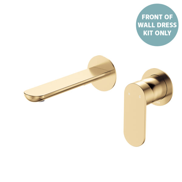 Empire Slim Basin/Bath Wall Mixer Set Dress Kit, Round Plates, 160mm Outlet, Urban Brass