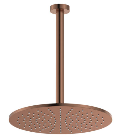 Empire Slim Ceiling Shower 300mm Head, 350mm Drop, Brushed Copper