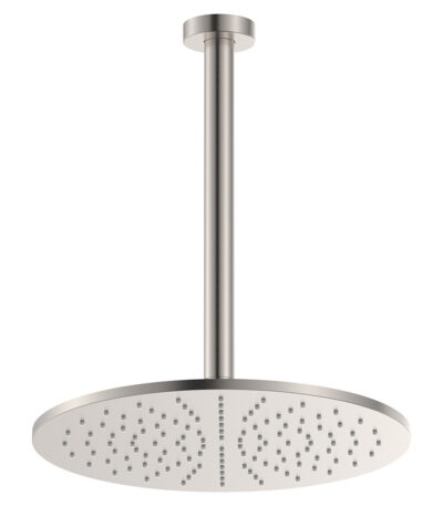 Empire Slim Ceiling Shower 300mm Head, 350mm Drop, Brushed Nickel