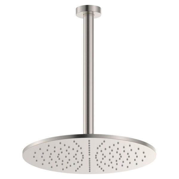 Empire Slim Ceiling Shower 300mm Head, 350mm Drop, Brushed Nickel