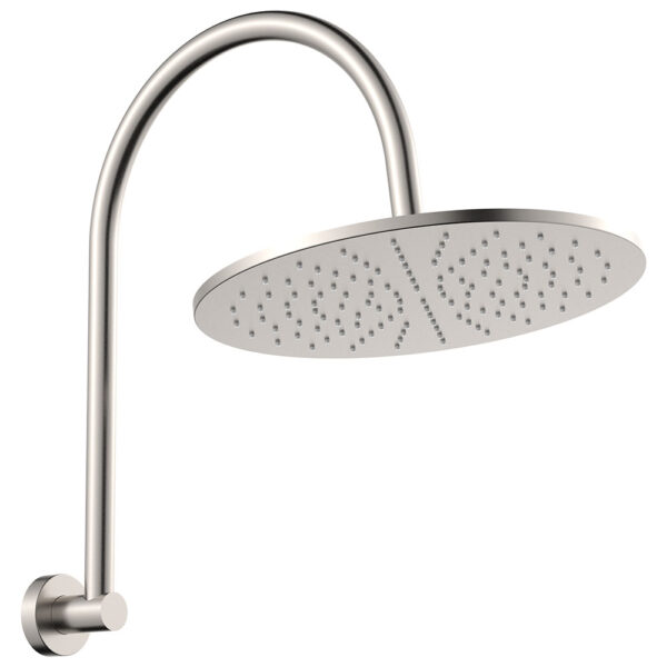 Empire Slim Curved Shower Arm Set, Brushed Nickel