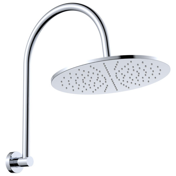 Empire Slim Curved Shower Arm Set, Chrome