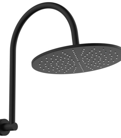 Empire Slim Curved Shower Arm Set, Matte Black