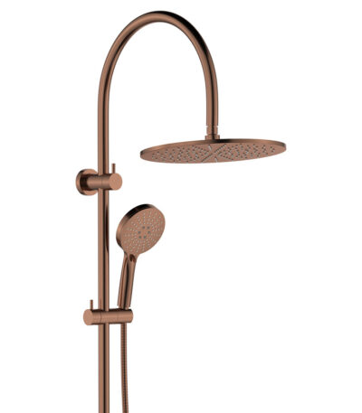 Empire Slim Curved Twin Shower, Brushed Copper