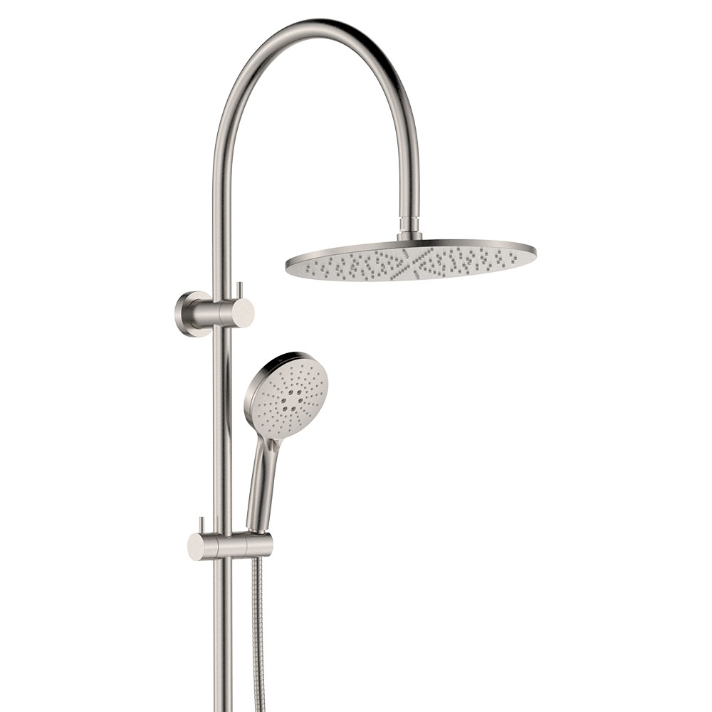 Empire Slim Curved Twin Shower, Brushed Nickel