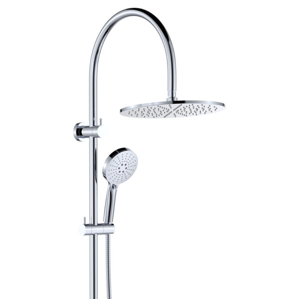 Empire Slim Curved Twin Shower, Chrome