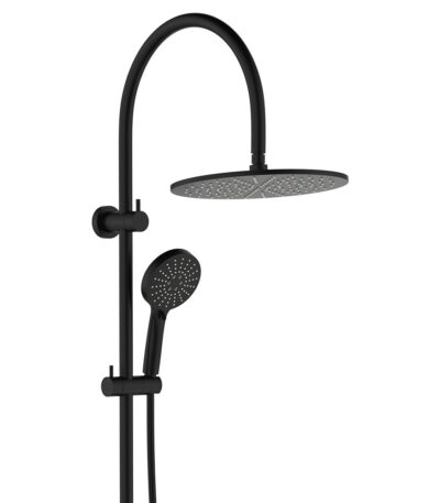 Empire Slim Curved Twin Shower, Matte Black