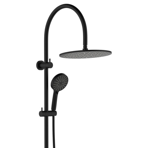 Empire Slim Curved Twin Shower, Matte Black
