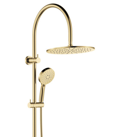 Empire Slim Curved Twin Shower, Urban Brass