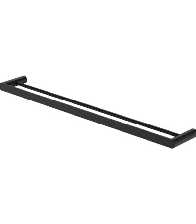 Empire Slim Double Towel Rail, 800mm, Matte Black