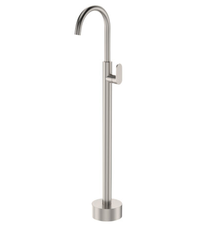 Empire Slim Floor Mounted Basin/Bath Mixer, Brushed Nickel