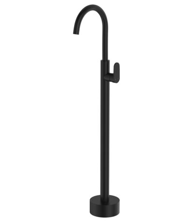 Empire Slim Floor Mounted Basin/Bath Mixer, Matte Black