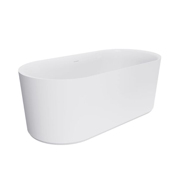 Empire Slim Freestanding Solid Surface/Acrylic Bath, 1500mm, Matte White