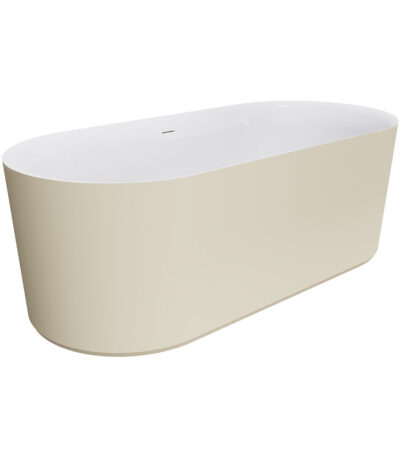 Empire Slim Freestanding Solid Surface/Acrylic Bath, 1700mm, Matte Khaki