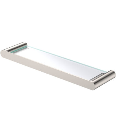 Empire Slim Glass Shelf, Brushed Nickel