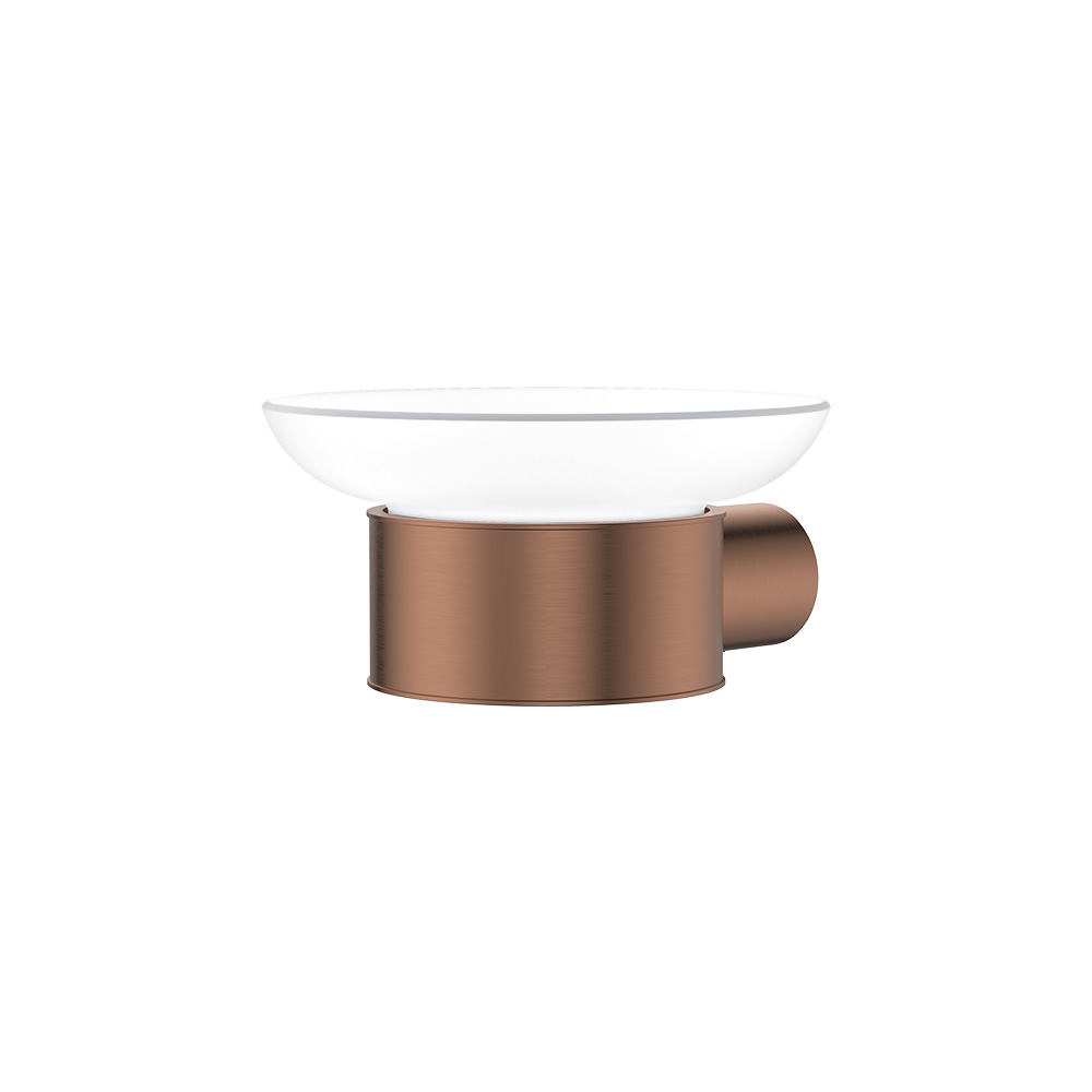 Empire Slim Glass Soap Dish, Brushed Copper