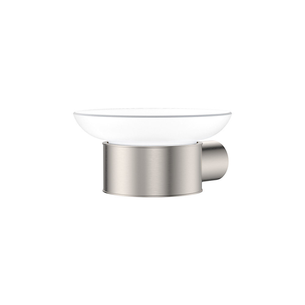 Empire Slim Glass Soap Dish, Brushed Nickel