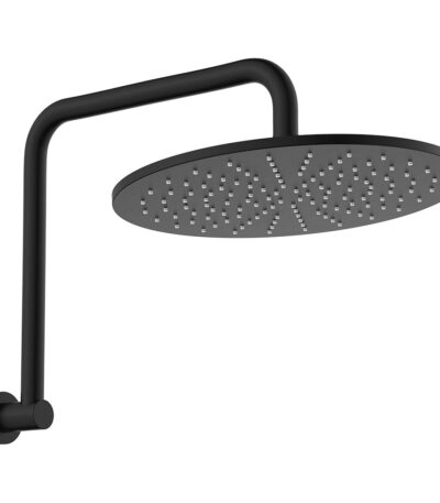 Empire Slim Gooseneck Shower Arm Set, Matte Black