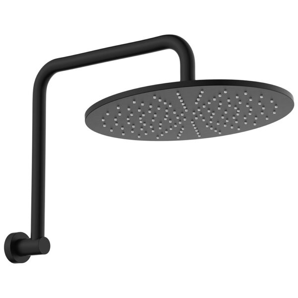 Empire Slim Gooseneck Shower Arm Set, Matte Black