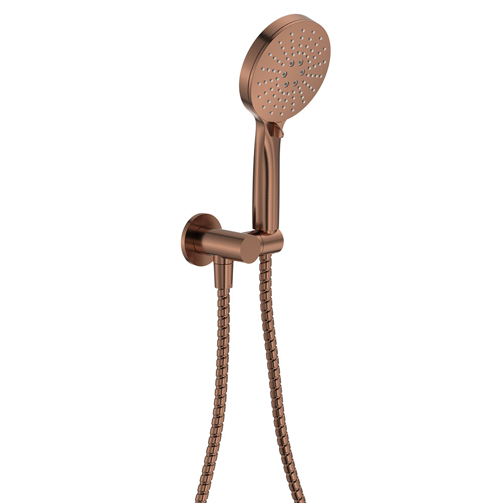 Empire Slim Hand Shower, Round Plate, Brushed Copper