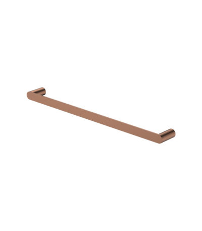 Empire Slim Single Towel Rail, 600mm, Brushed Copper