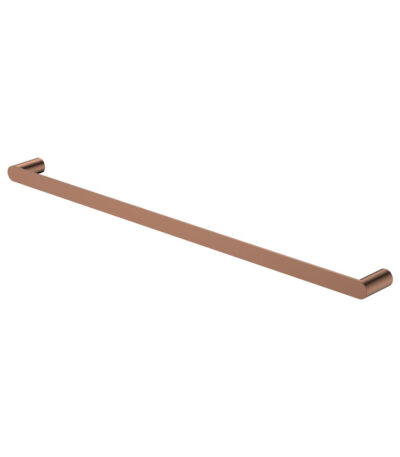 Empire Slim Single Towel Rail, 800mm, Brushed Copper
