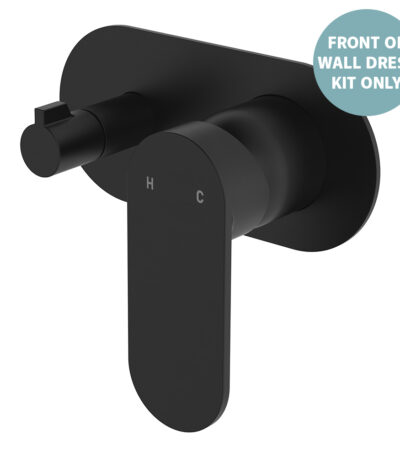Empire Slim Wall Diverter Mixer Dress Kit, Large Oval Plate, Horizontal, Matte Black