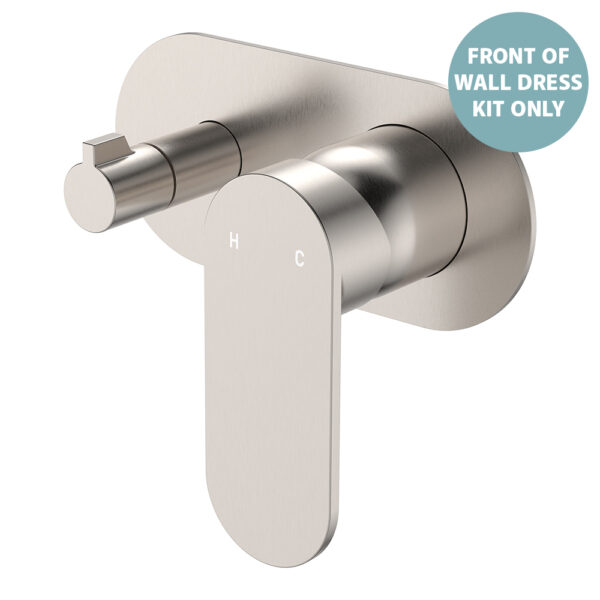 Empire Slim Wall Diverter Mixer Dress Kit, Large Oval Plate, Horizontal, Brushed Nickel