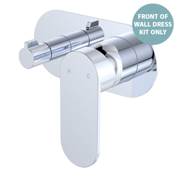 Empire Slim Wall Diverter Mixer Dress Kit, Large Oval Plate, Horizontal, Chrome