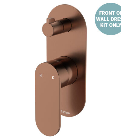 Empire Slim Wall Diverter Mixer Dress Kit, Large Oval Plate, Vertical, Brushed Copper