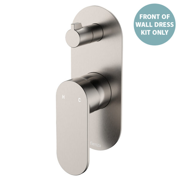 Empire Slim Wall Diverter Mixer Dress Kit, Large Oval Plate, Vertical, Brushed Nickel