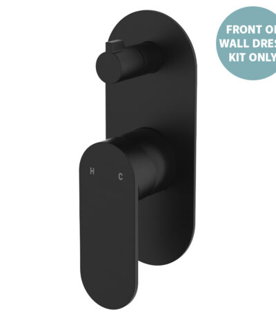 Empire Slim Wall Diverter Mixer Dress Kit, Large Oval Plate, Vertical, Matte Black