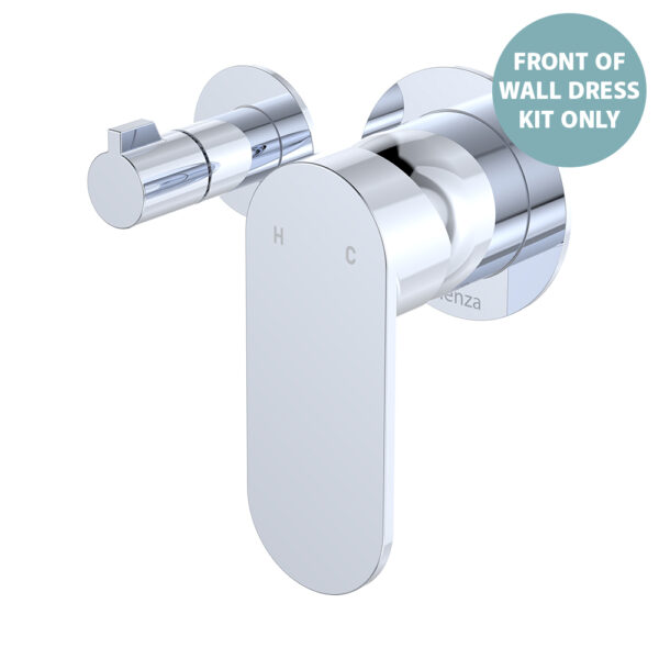 Empire Slim Wall Diverter Mixer Dress Kit, Small Round Plates, Horizontal, Chrome