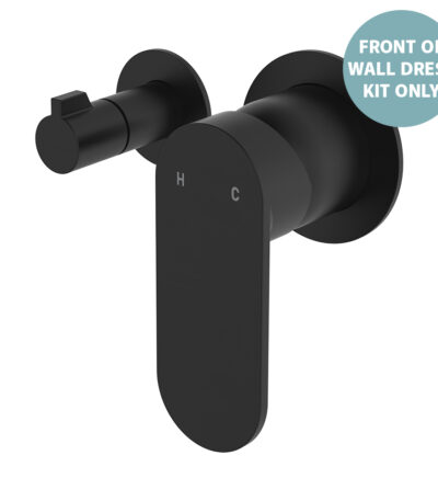 Empire Slim Wall Diverter Mixer Dress Kit, Small Round Plates, Horizontal, Matte Black