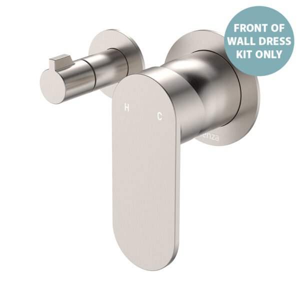 Empire Slim Wall Diverter Mixer Dress Kit, Small Round Plates, Horizontal, Brushed Nickel