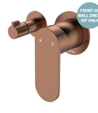 Empire Slim Wall Diverter Mixer Dress Kit, Small Round Plates, Horizontal, Brushed Copper