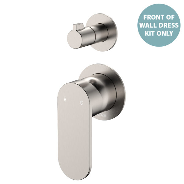 Empire Slim Wall Diverter Mixer Dress Kit, Small Round Plates, Vertical, Brushed Nickel