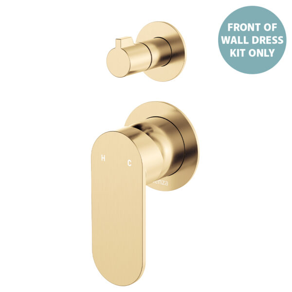 Empire Slim Wall Diverter Mixer Dress Kit, Small Round Plates, Vertical, Urban Brass